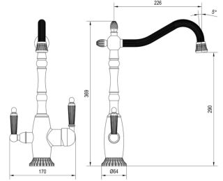 Смеситель для кухни ZORG Antic ZR 349 YF SATIN